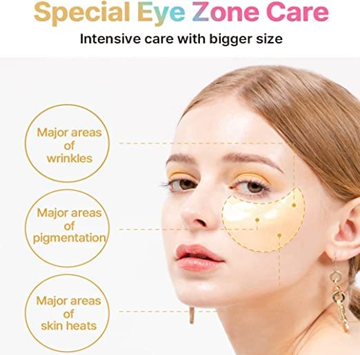 Illuminating Under Eye Gel Patches with Vitamin C - 60 Pairs for Dark Circles & Wrinkles