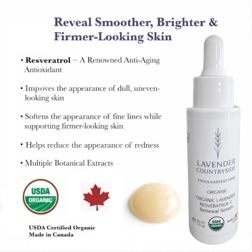 Organic Resveratrol Face Serum with Lavender | Anti-Aging & Brightening