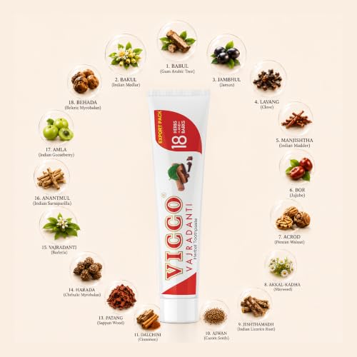 Herbal Toothpaste for Oral & Gum Care - Fluoride-Free, 70 Years Ayurvedic Tradition, 3.53 oz (5 Pack)