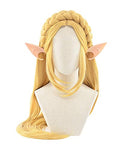 Women's Princess Gold Long Braided Cosplay Wig with Elf Ear - One Size - Gold