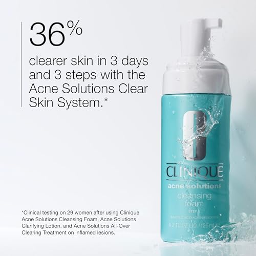 Clinique Acne Solutions Daily Foam Cleanser 4.2 Fl Oz - Salicylic Acid for Dry to Oily Skin