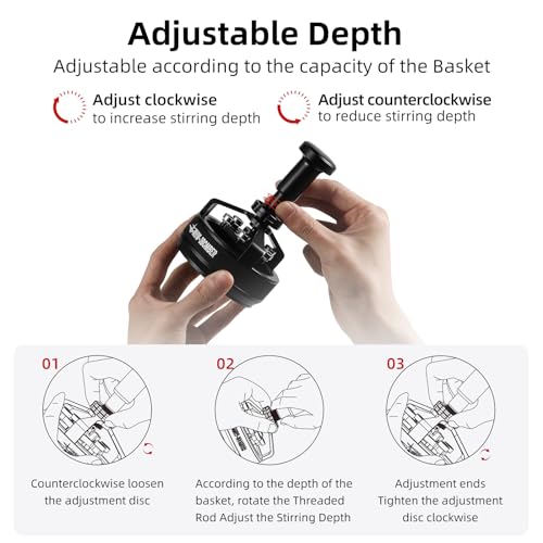 58mm Espresso Coffee Distribution Tool with Magnetic Base - Adjustable Needle