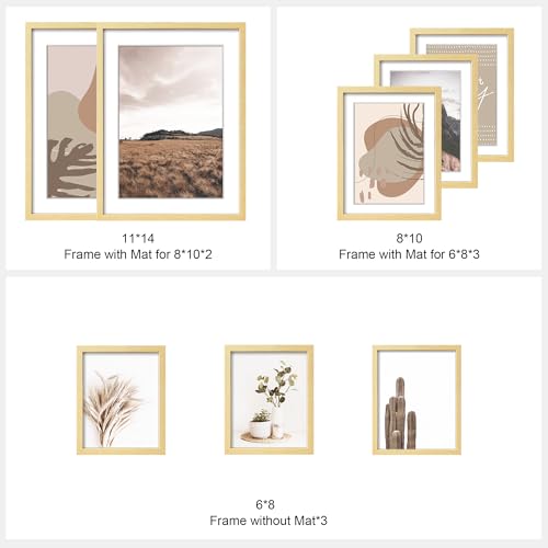 ArtbyHannah Gallery Wall Frame Set - Beige Large 8 Pack Wall Decor