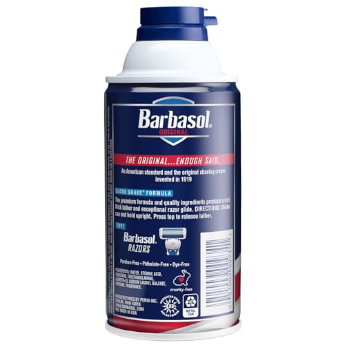 Barbasol Unscented Thick & Rich Shaving Cream - 10 oz Can, Bulk Pack of 12