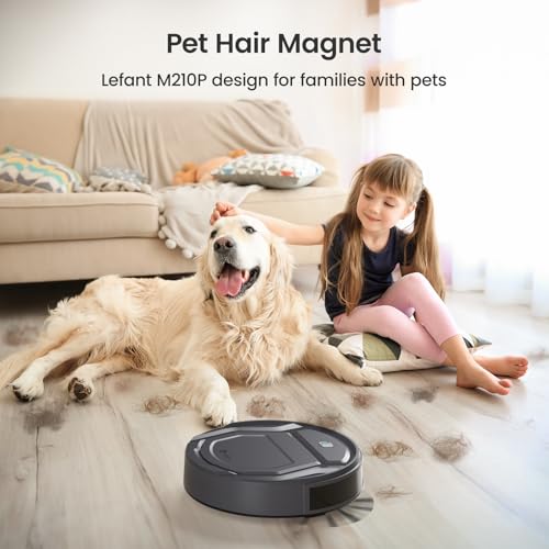 Lefant M210P Robot Vacuum Cleaner Gray - 4000Pa Suction, App & Voice Control, Pet-Friendly, Ultra-Slim & Quiet