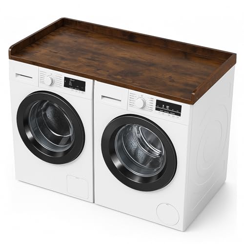 Ewenono Washer Dryer Countertop Shelf 54 x 27.5 Inches Vintage Brown Variation