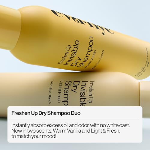 Dry Shampoo Set - Invisible Oil-Absorbing Spray Duo with Vanilla & Fresh Scents - Light & Dark Hair - 2 Pack
