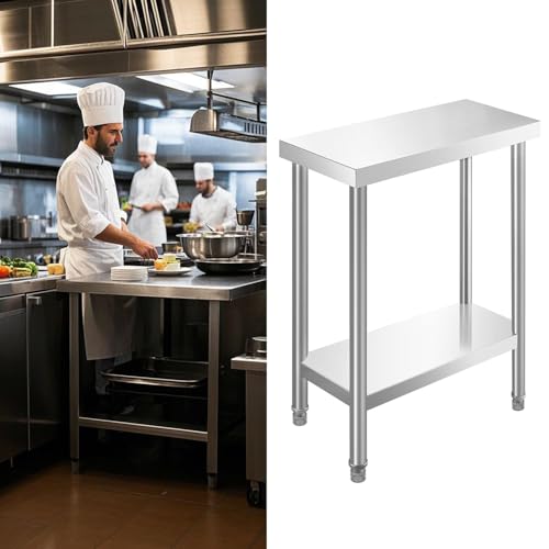 24x12 Inch NSF Stainless Steel Prep Work Table with Undershelf (HXCFYP) – Industrial Kitchen