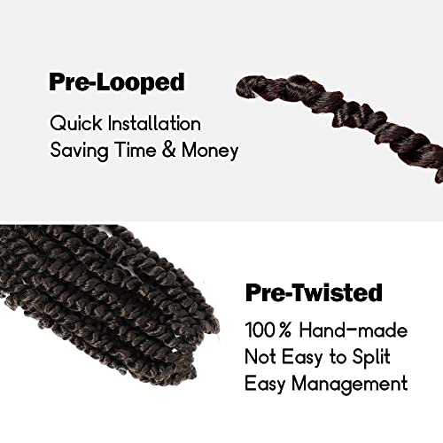 WUDAS Pre-Twisted Passion Twist Crochet Hair 30in 4# Brown Pack of 8