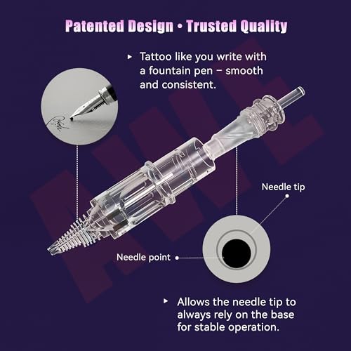 T&T AWE Professional Round Liner Tattoo Cartridges 20PCS T-A1211RL - Precise Outlining Needles