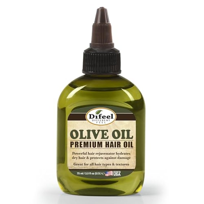 Difeel Premium Natural Hair Oil - Olive Oil 2.5 ounce (6-Pack)