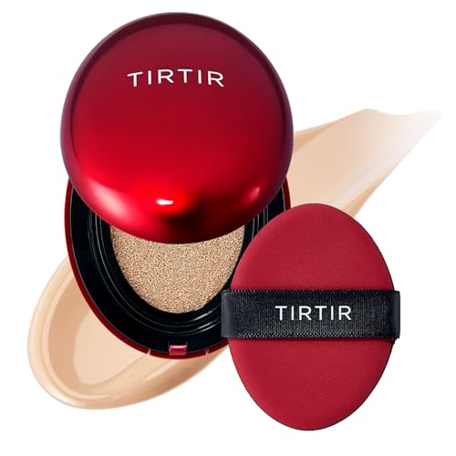 TIRTIR Mask Fit Red Cushion Foundation 0.63 Fl Oz Sand - Full Coverage, Satin Glow, Buildable Korean BB Makeup