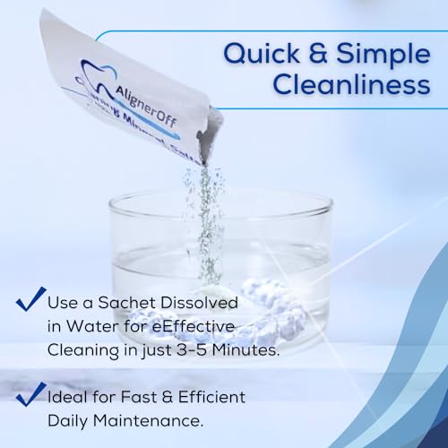 Aligner Cleaning Crystals for Invisalign & Retainers - 50 Packets Safe Dental Hygiene