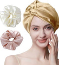 Mulberry Silk Sleep Cap Bonnet for Hair Care - Double Layer, 9 Colors