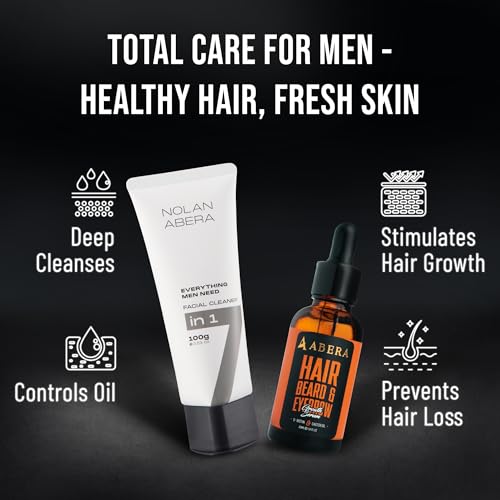 ABERA Nolan Daily Facial Cleanser for Men - 3 Pack + Gift, Oil Control & Pore Purifying, Niacinamide + Zincsebum, Gentle Face Wash 3.53 oz