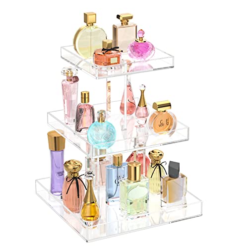 NIUBEE 3-Tier Acrylic Perfume Organizer Stand - 12.4 x 2.2 x 13.1 Inches