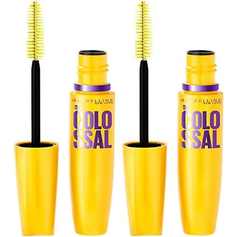 Maybelline Volum' Express Colossal Washable Mascara Makeup, Volumizing, Classic Black, 2 Count