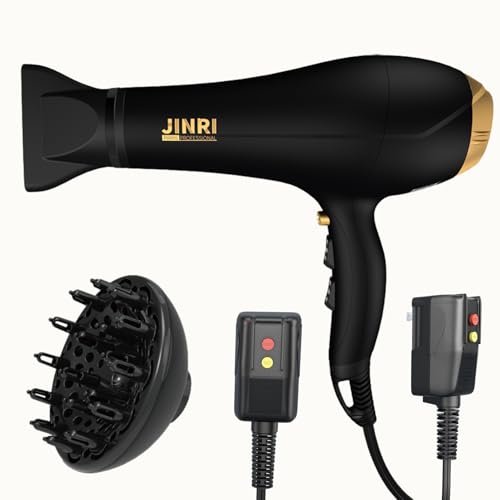 2000W Professional Hair Dryer with Diffuser & Nozzle – Fast Drying for Salon & Home Use