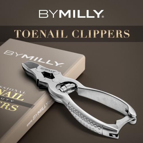 Heavy Duty Nail Clippers for Thick Toenails - Silver, Hammer Forged, Ergonomic Design