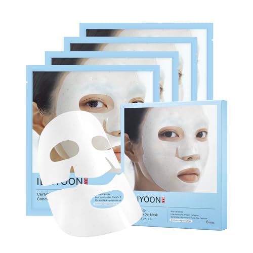 Hydrating Gel Face Mask with Ceramide Collagen & Hyaluronic Acid - Overnight & Day Use, Korean Pore Tightening Sleep Mask, Glass Skin Glow