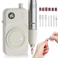 MUGLE White Portable Electric Nail Drill 35000RPM Rechargeable Manicure Machine