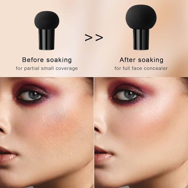 Air Cushion CC Cream Mushroom Head Foundation, Moisturizing BB Cream Concealer, Long-Lasting & Waterproof Makeup Base Primer, Even Skin Tone for All Skin Types (Natural)