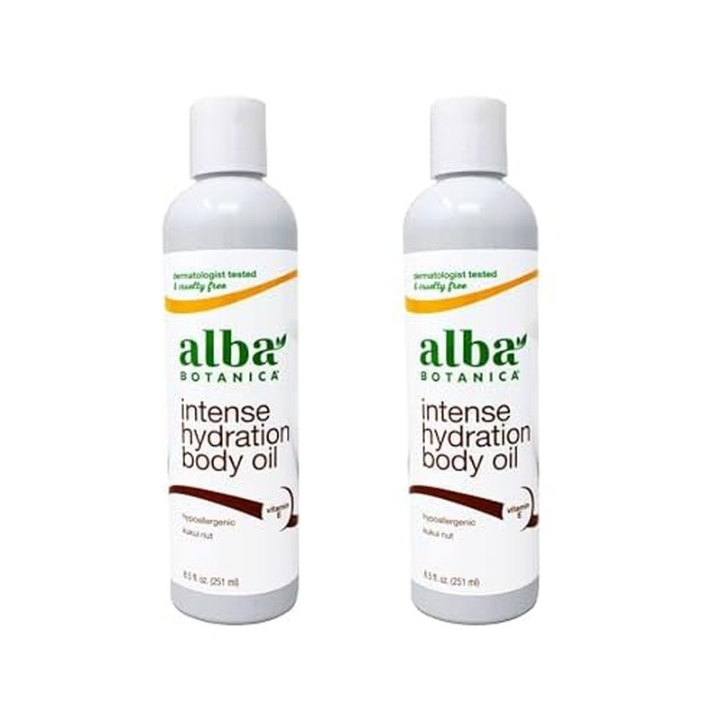 Alba Botanica Hawaiian Body Oil Kukui Nut 8.5 Ounces 2 Pack