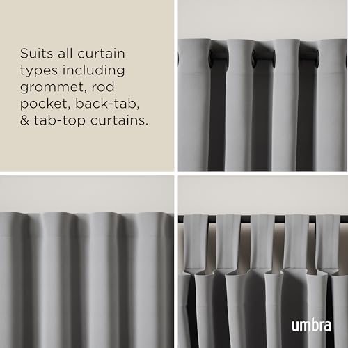 Umbra Twilight Double Curtain Rod Black 66-144 Inches Wrap Around Window Treatment