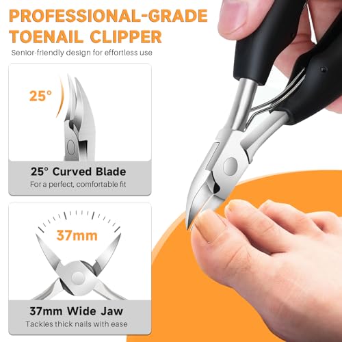 Leipple Thick Toenail Clippers Set – 6-in-1 Podiatrist Nail Kit for Seniors