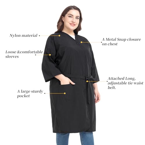 Salon Client Gown Robe Cape with Snap Closure - Kimono Style Hair Salon Smock