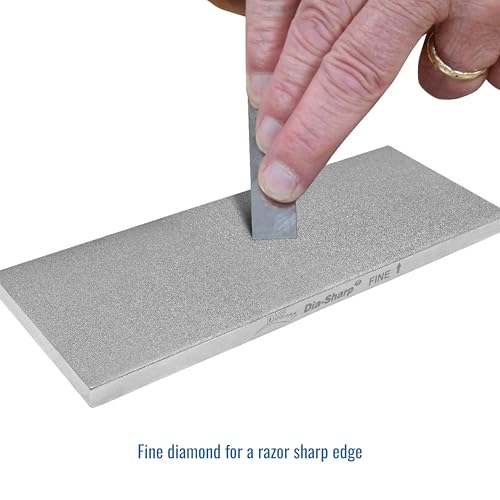 DMT Dia-Sharp Fine Bench Stone - Diamond Knife Sharpener for Kitchen & Workshop - 8x3x0.38 Inches