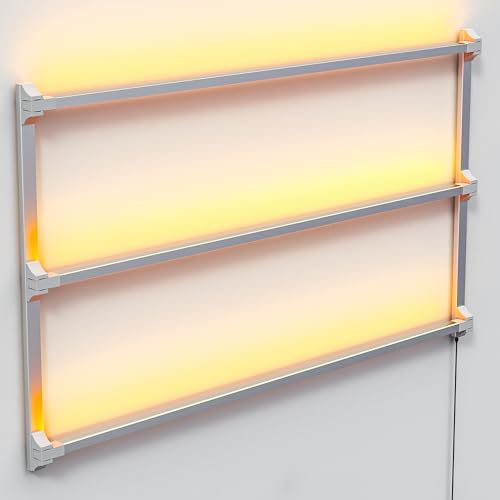 51-Inch LED Vinyl Record Wall Shelf with Light, Floating Aluminum Display Rack