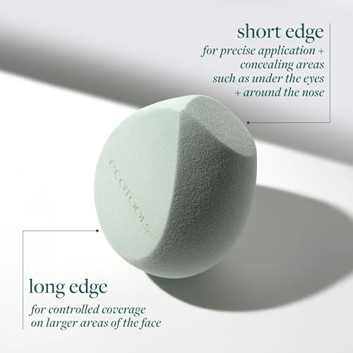 EcoTools Blurring Blender Makeup Sponge, Makeup Blending Sponge For Blurred Skin, For Liquid & Cream Foundation, Cloud Coverage Memory Foam, Eco Friendly, Latex Free, Cruelty-Free & Vegan 1 Count