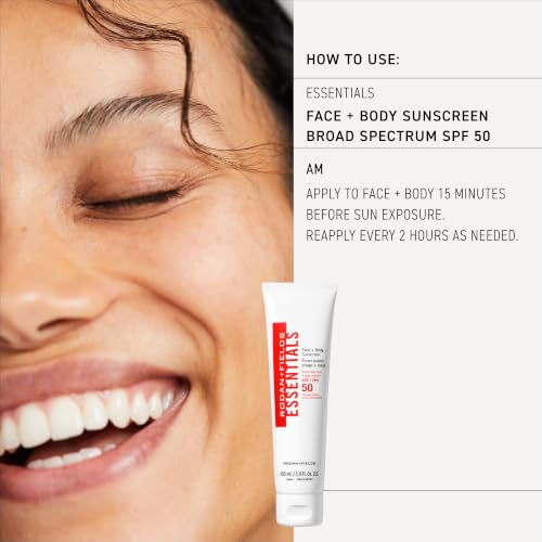 SPF 50 Water & Sweat Resistant Face and Body Sunscreen - Lightweight Moisturizer for Dry Skin