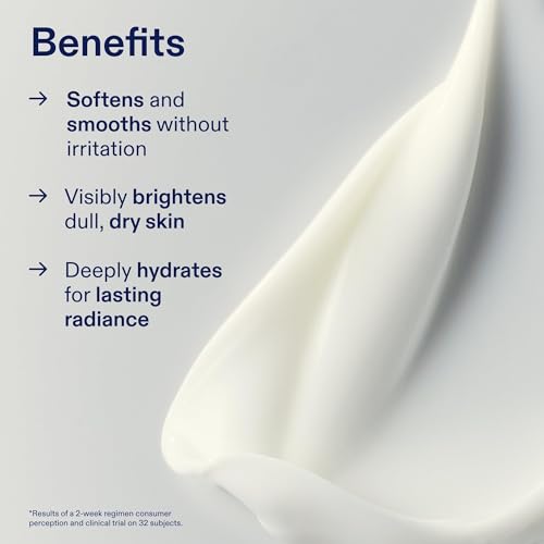 AHA/BHA Body Cream with Fruit Extracts - Exfoliating Moisturizer for Radiance - Vegan Cruelty-Free - 10 oz