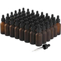 48 Pack,1oz Glass Dropper Bottle, Amber Tincture Bottles with Dropper, Pretty Finish for All Kinds of Liquids,Oil Bottles for Hair- Stronger Suction ideal for Leakproof Travel