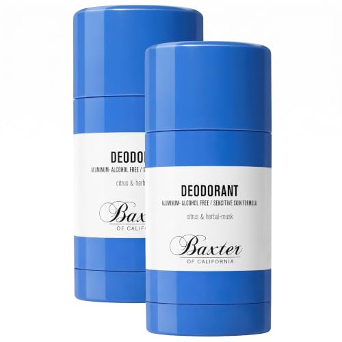 Aluminum-Free Citrus Herbal Musk Deodorant for Men - 2 Pack of 2.65 oz Stick, Variation of Deodorant Only