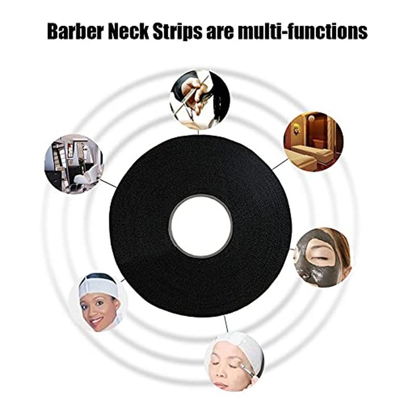2 Rolls Black Disposable Barber Neck Paper Strips Professional Hairdressing Stretchy Wrap Barber Accessories for Salon Hair Cutting Shaving Styling