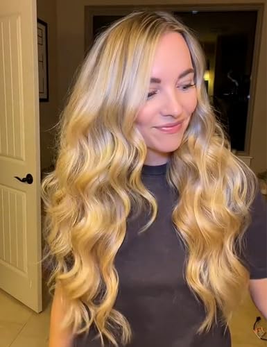 Lanvier 1 Inch Extra Long Ceramic Tourmaline Curling Iron - Black, Professional Hair Styler, Up to 450°F, Dual Voltage for Worldwide Use