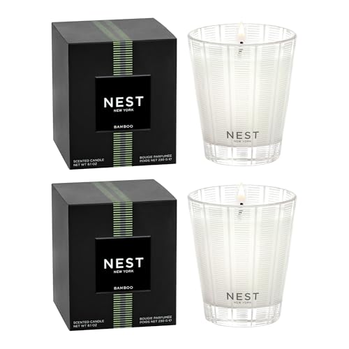 Scented Candle Duo - Bamboo & White Florals, Luxury Home Fragrance