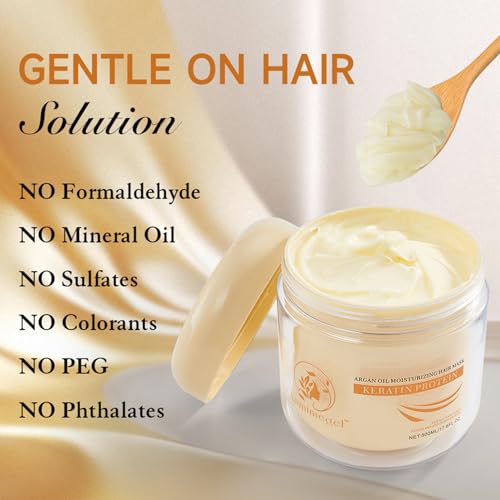 Collagen Hair Mask for Dry Damaged Hair 16.9 oz - Deep Conditioner & Frizz Control - Aomimegel