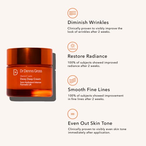 Vitamin C Lactic Deep Cream - Hydrating & Firming Moisturizer for All Skin Types - 2 oz