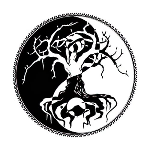 6 Sheets Temporary Tattoos of a Symbol Yin and Yang Druidic Yggdrasil Tree Temporary tattoo Neck Arm Chest for Women Men Adults Jewelry Tattoo