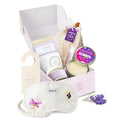 Lizush Luxury Spa Gifts for Women ? 7 Piece Lavender Gift Set with Candle, Gift Baskets for Women, Body Care Set for Mom, Birthday Box, Relaxation & Self Care Spa Kit for Wife ? Handmade in the USA
