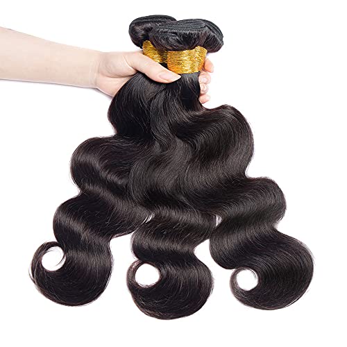 Shoaiye Unprocessed Brazilian Virgin Human Hair Bundles 14-18 Inch Black Body Wave 3 Pack