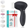 Facial Cleansing Brush Set with 7 Interchangeable Heads - Black