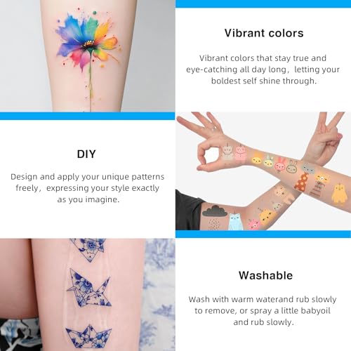 Jecqbor A4 8.5x11 Temporary Tattoo Paper Set for Inkjet Printers - 30 Sheets