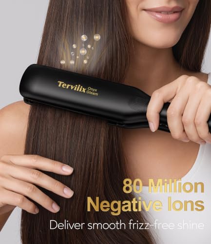 Terviiix 1.75 Inch Ceramic Flat Iron Hair Straightener with Argon Oil