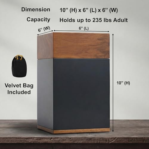 Wooden Cremation Urn for Adults - Handcrafted Walnut Ashes Keepsake