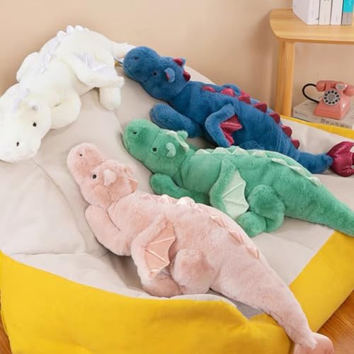 IFX24 10 lb Weighted Dragon Stuffed Animal – 35.4" Plush Toy, Blue